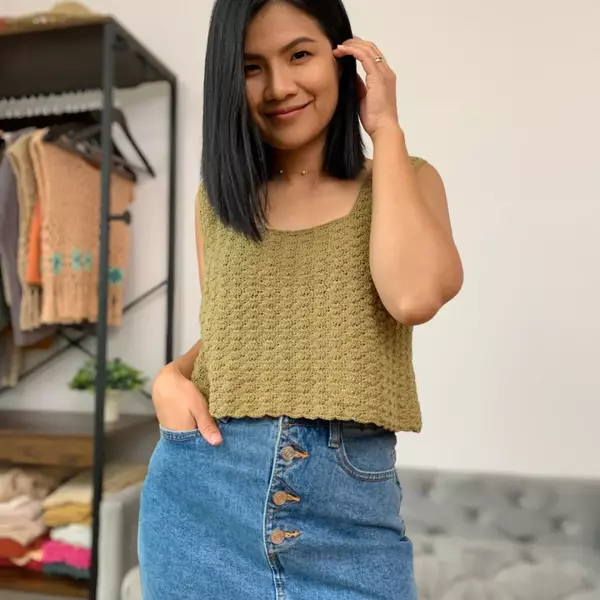 Solid Shell Stitch Tank Top Solid Shell Stitch Tank Top