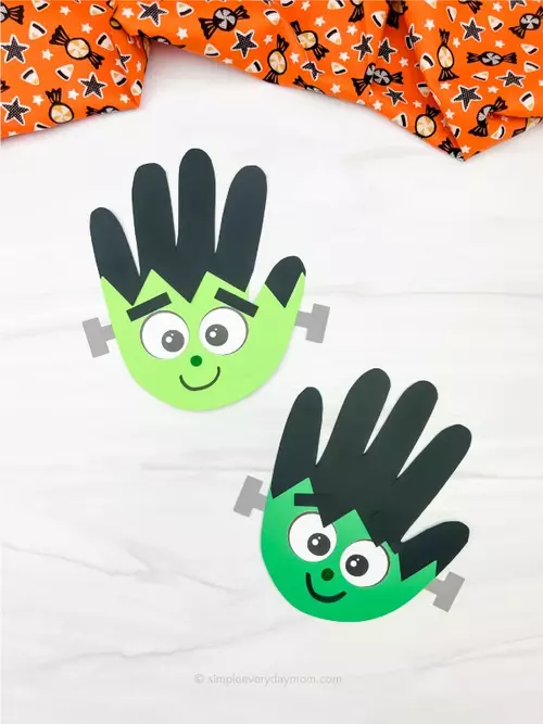 Frankenstein Handprint Craft For Kids