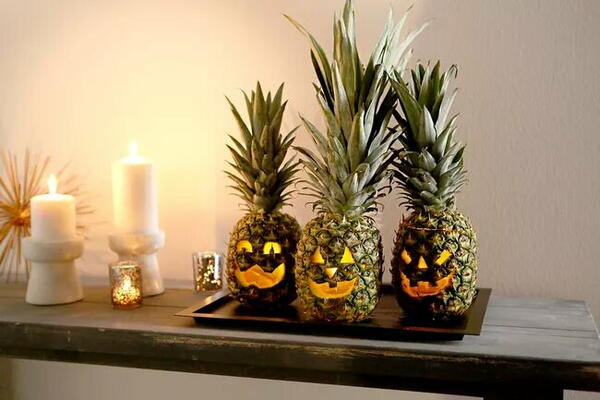 How to Carve a Pineapple Jack-o-Lantern How to Carve a Pineapple Jack-o-Lantern