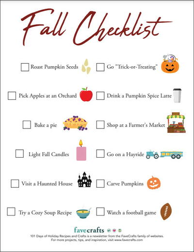 Fabulous Printable Fall Checklist