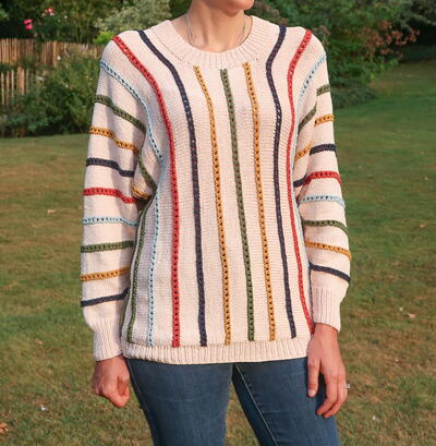 Katrina Batwing Striped Sweater