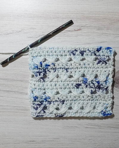 Alternating Long Double Crochet Section