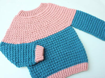 Woolen Handwork Round Neck Pullover Sweater Fast & Easy Free Pattern