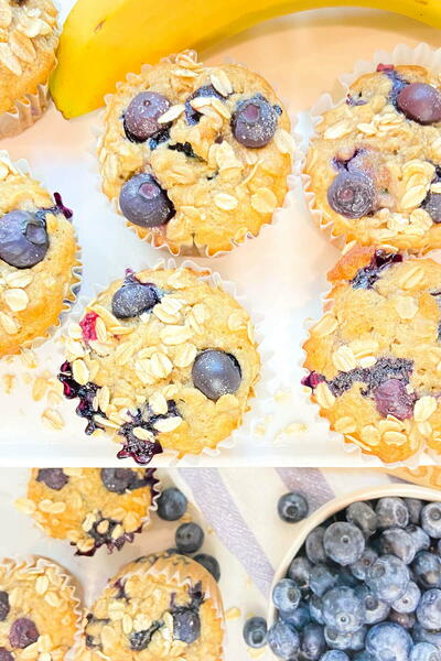 Banana Blueberry Oatmeal Muffins Banana Blueberry Oatmeal Muffins