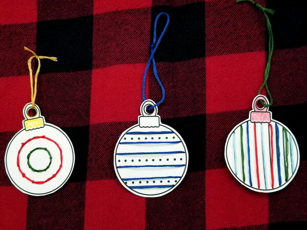 Finished Christmas Baubles Printable Lacing Cards Finished Christmas Baubles Printable Lacing Cards