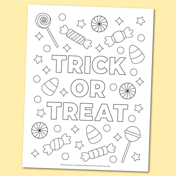 Trick Or Treat Coloring Page Trick Or Treat Coloring Page