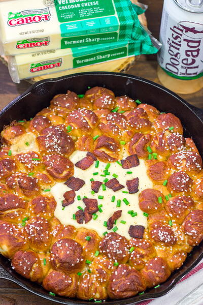 Pull Apart Pretzel Skillet With Beer Cheese Pull Apart Pretzel Skillet With Beer Cheese