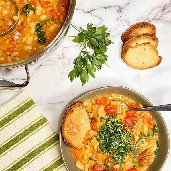 Roasted Tomato And White Bean Stew Roasted Tomato And White Bean Stew