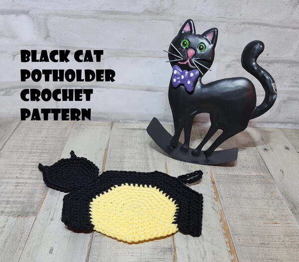 Black Cat Potholder Black Cat Potholder