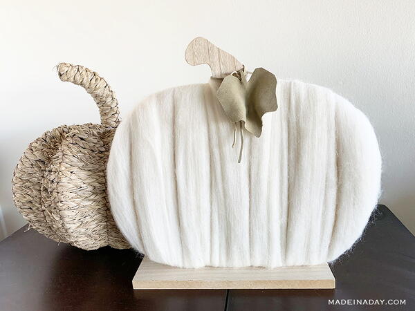 Wool Covered Wood Pumpkin Decor Craft Wool Covered Wood Pumpkin Decor Craft
