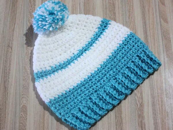Crocheted Fast Easy Baby Beanie Hat Free Pattern Explain Sizes Crocheted Fast & Easy Baby Beanie Hat Free Pattern Explain Sizes