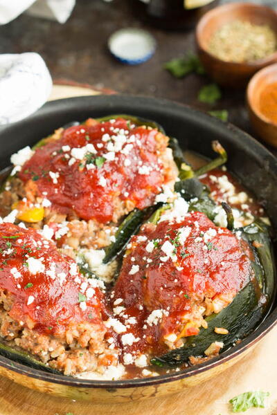Home-style Meatloaf Stuffed Poblanos Home-style Meatloaf Stuffed Poblanos