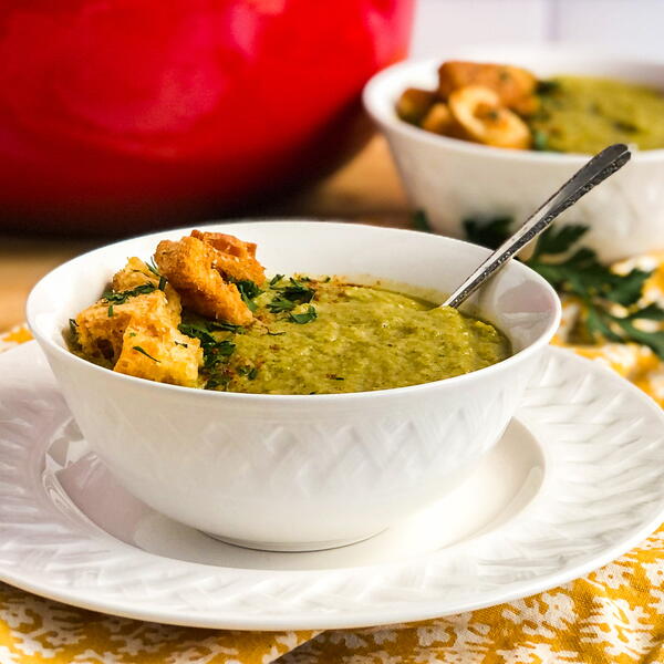 Roasted Broccoli And Cauliflower Soup