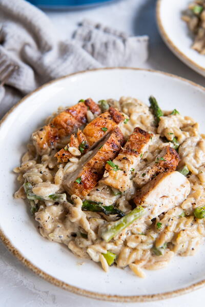 Chicken And Asparagus Orzo