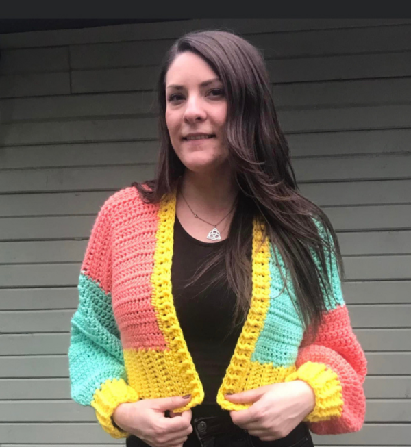 The Colour Block Crop Cardigan The Colour Block Crop Cardigan