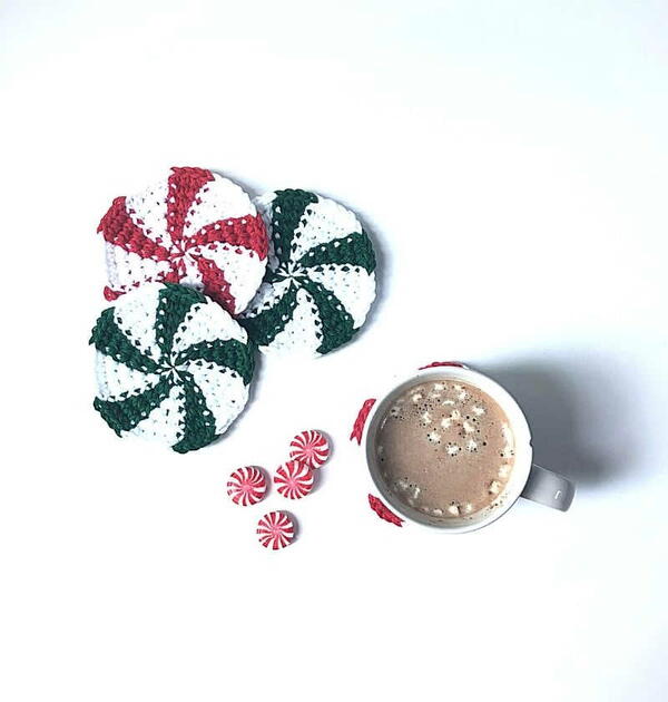 Peppermint Candy Coasters Peppermint Candy Coasters