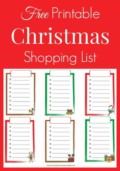 Free Printable Christmas Shopping List Free Printable Christmas Shopping List
