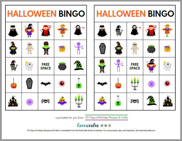 Printable Halloween Bingo Printable Halloween Bingo