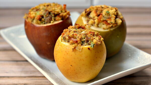 Savory Baked Apples With Sausage Stuffing Savory Baked Apples With Sausage Stuffing