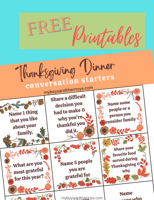 Thanksgiving Conversation Starters Printable Thanksgiving Conversation Starters Printable