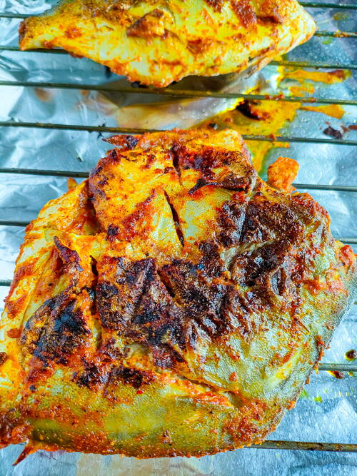 Easy Tandoori Pomfret Recipe stovetopoven Easy Tandoori Pomfret Recipe (stovetop+oven)