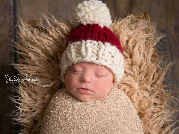 Santa Christmas Pompom Hat Baby Children Beanie