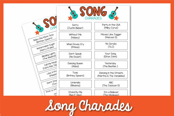 320 Song Charades Ideas You Will Love Printable Cards 320 Song Charades Ideas You Will Love + Printable Cards