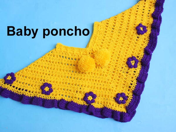 Super Easy Baby Crochet Poncho Patternexplain Sizes Super Easy Baby Crochet Poncho Pattern(explain Sizes)