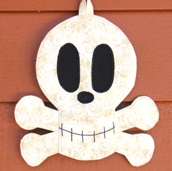 Fabric Skull and Crossbones Wall Hanging Fabric Skull and Crossbones Wall Hanging