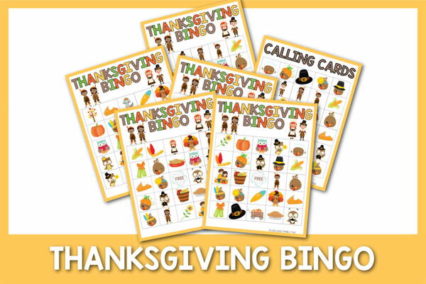 Set Of 8 Festive Thanksgiving Bingo Cards Set Of 8 Festive Thanksgiving Bingo Cards