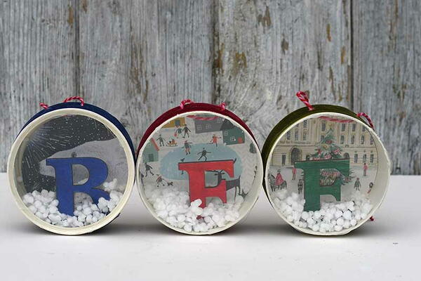 Upcycled Snow Globe Ornaments Upcycled Snow Globe Ornaments
