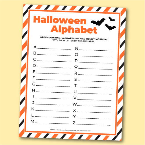 Printable Halloween Alphabet Printable Halloween Alphabet