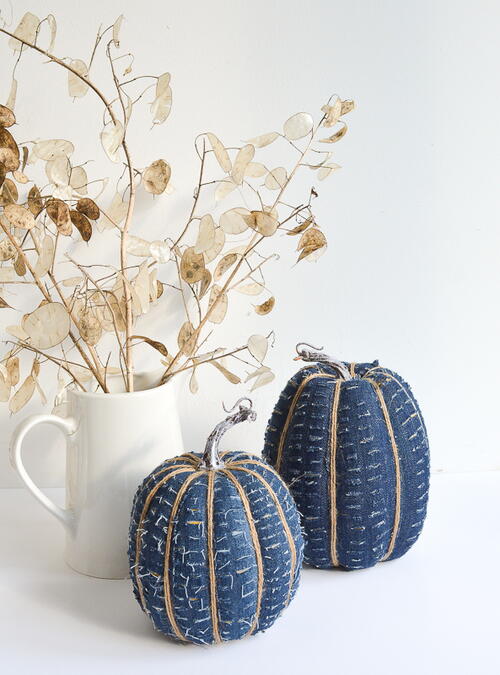 Denim Fabric Pumpkins Denim Fabric Pumpkins