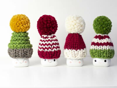 Christmas Marshmallow Mugs Mini Hats Set Santa Home Decor