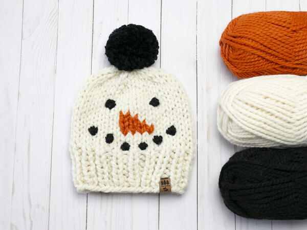 Snowman Pompom Toque Winter Hat Children Women Christmas Winter