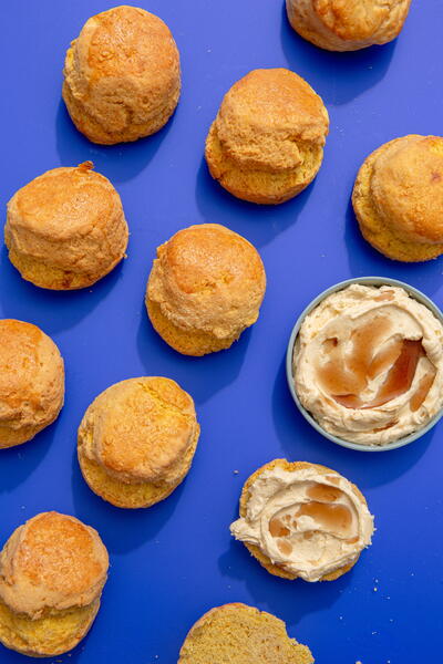 Nans Pumpkin Scones with Whipped Maple Butter