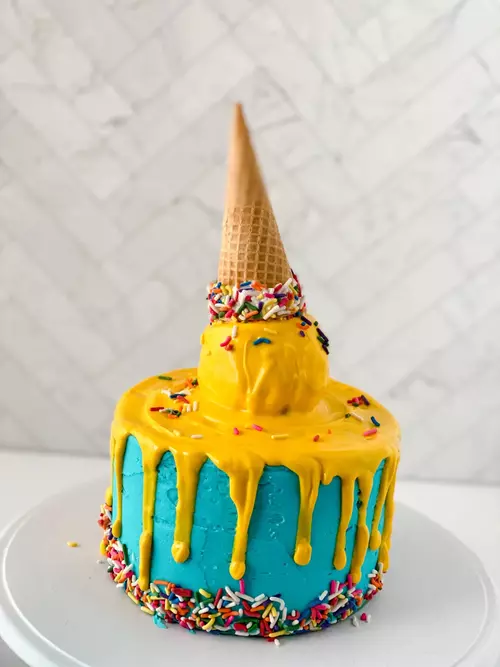 Diy Dripping Ice Cream Cone Cake Diy Dripping Ice Cream Cone Cake