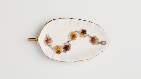 Liquid Sculpey Flowers Hexagonal Bracelet Liquid Sculpey Flowers Hexagonal Bracelet