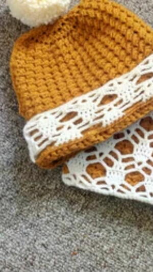 Diaphanous Lace Brim Beanie Diaphanous Lace Brim Beanie