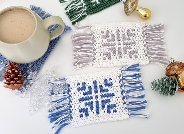 Crochet Snowflake Coaster Pattern Crochet Snowflake Coaster Pattern