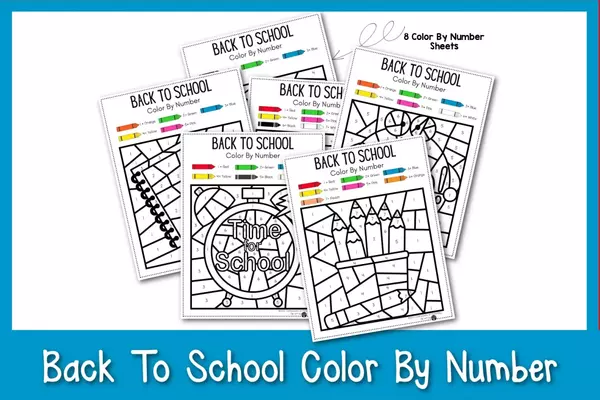 Back To School Color By Number Back To School Color By Number