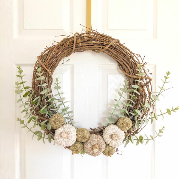 Crochet Pumpkin Wreath Crochet Pumpkin Wreath