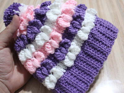 Winter Baby Hat //crochet Beautiful Butterfly Stitch Beanie Hat Free Pattern 