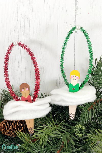 Clothespin Ballerina Ornaments