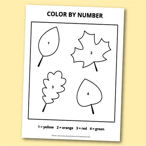 Printable Fall Leaves Color By Number Page Printable Fall Leaves Color By Number Page