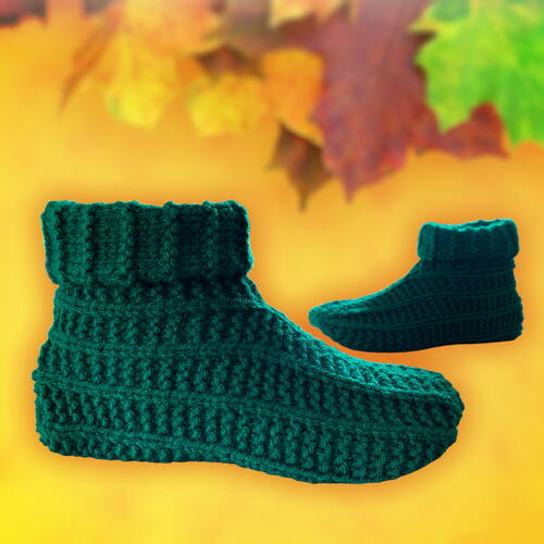 Easy To Knit Long Cuffed Slippers Easy To Knit Long Cuffed Slippers