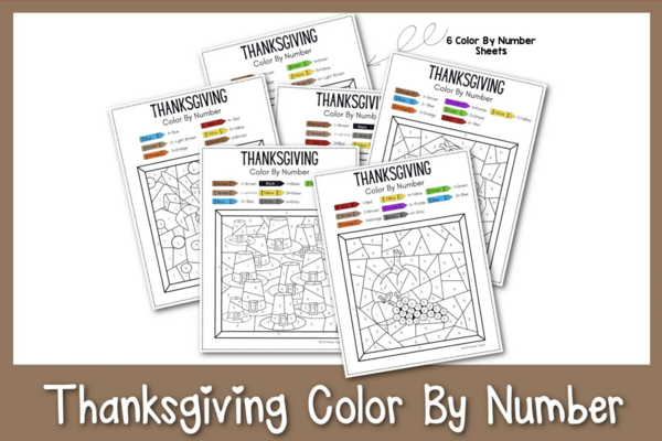 Thanksgiving Color By Number Thanksgiving Color By Number