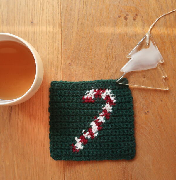 Santas Cane Crochet Square Pattern Santa's Cane Crochet Square Pattern