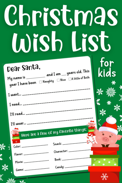 Free Printable Christmas Wish List Free Printable Christmas Wish List
