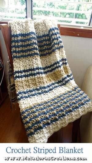 Striped Crochet Blanket Pattern Striped Crochet Blanket Pattern